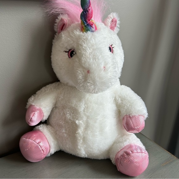 Aurora World Sparkle Tales Unicorn Plush Reversible Cushion 60884 White Pink Toy - Picture 1 of 11